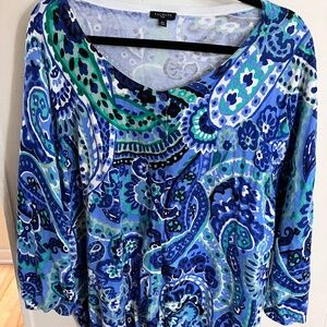 Talbots paisley cardigan